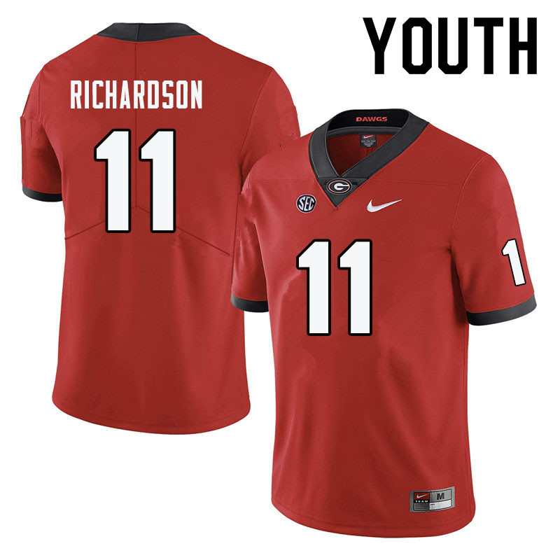 Youth #11 Keyon Richardson Georgia Bulldogs College Football Jerseys-Red